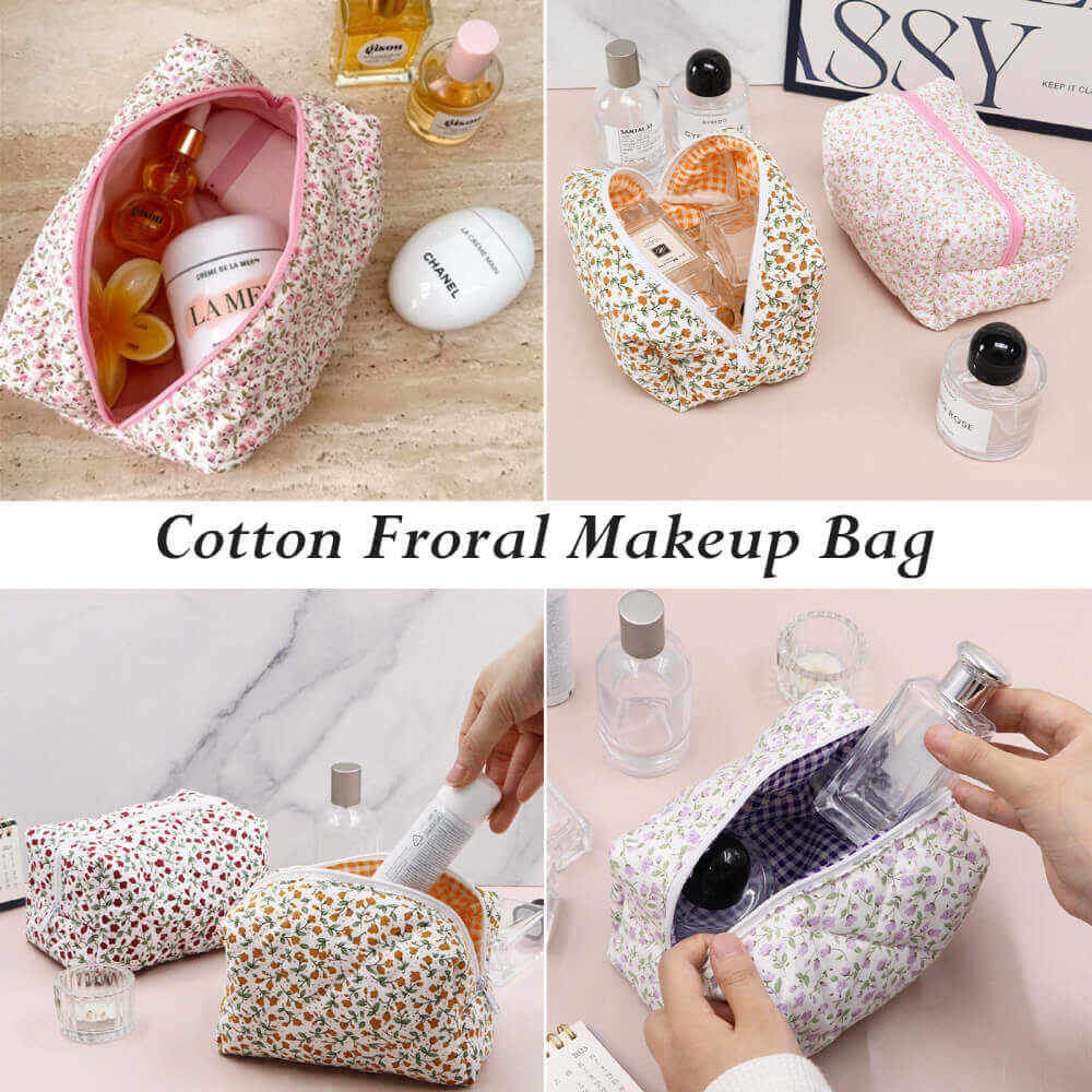 flower patterned cotton pouch, Cute Pouch Toiletry Bag