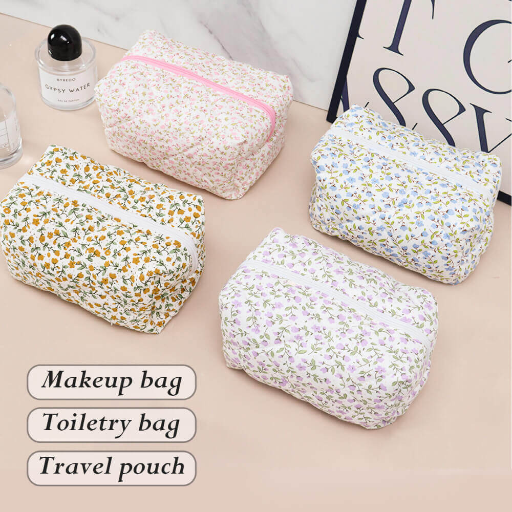 flower patterned cotton pouch, Cute Pouch Toiletry Bag