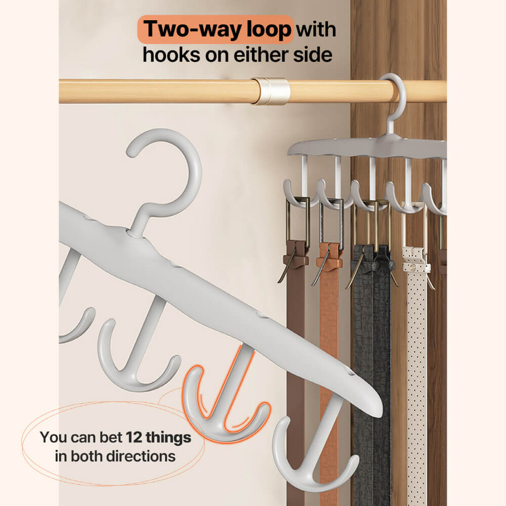 12-hole multipurpose hanger, Space Saving Hangers 2Pcs