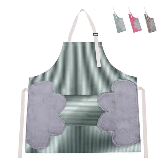 Apron for Women with Pockets and 2 Sides Hand Wipes for Women