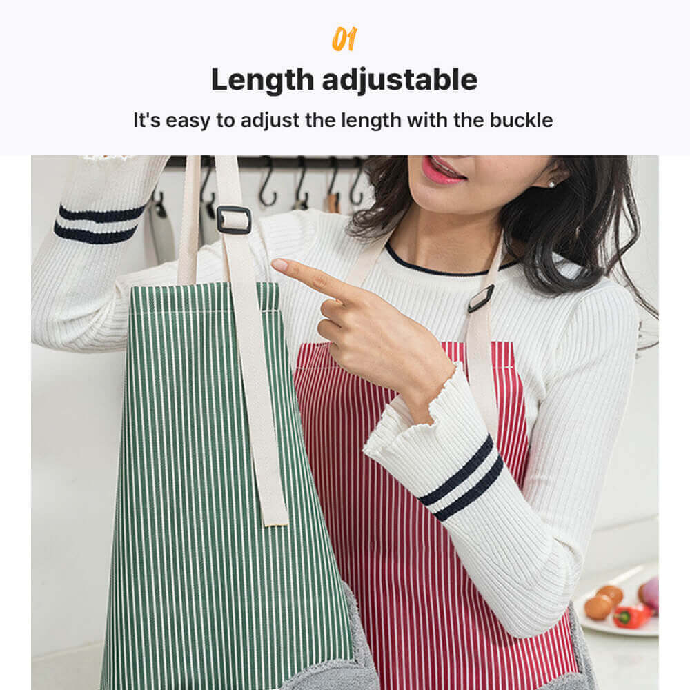 Apron for Women with Pockets and 2 Sides Hand Wipes for Women