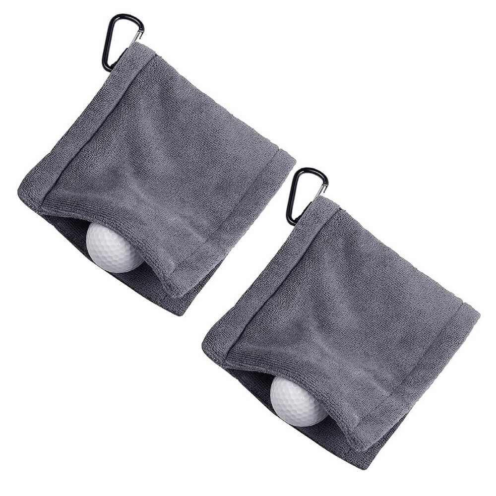 2 Pack Golf Towel, Small Golf Pocket Towel with Clip