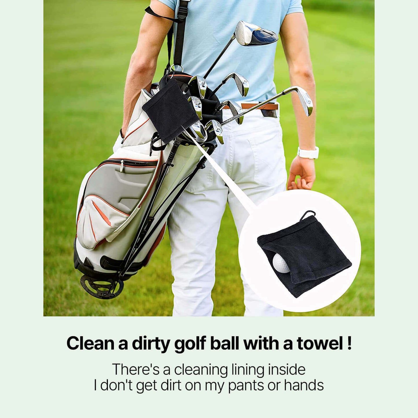 2 Pack Golf Towel, Small Golf Pocket Towel with Clip